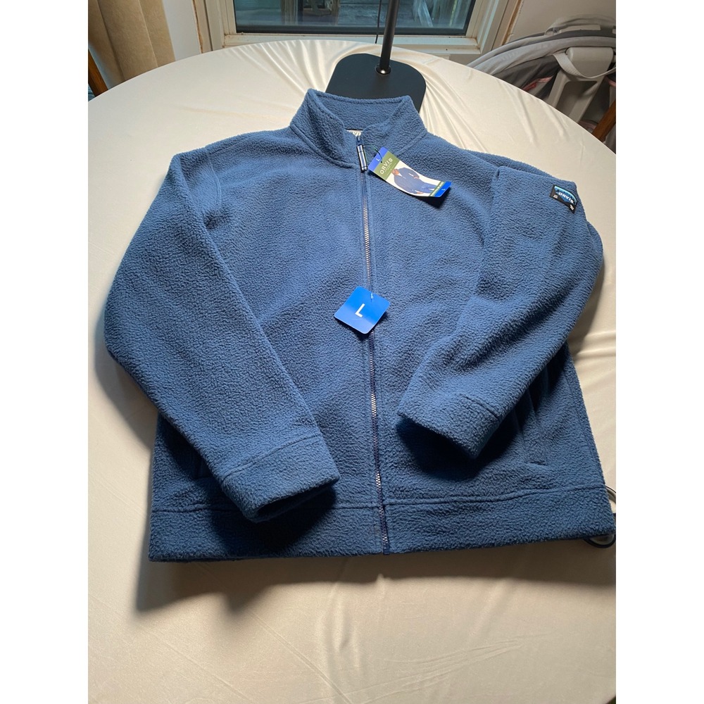 Orvis Mens Blue Fleece Full Zip Jacket Sherpa Style Mock Neck 1716801 New L